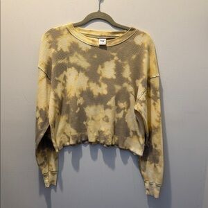 Aritzia TNA reverse Tie Dye Waffle Knit Top in size small